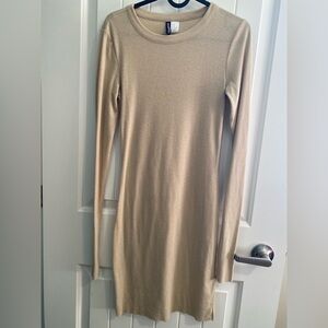 H&M Classic Beige Long Sleeve Dress